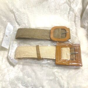 Set of two women’s boho belts in neutral colors NWT